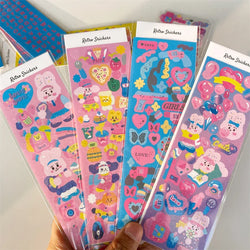 Cute Rabbit Laser Sticker Letters Decorative Stickers Idol Card Making Scrapbooking Journal Photo Album Stick Label Stationery (Online Order Only)
