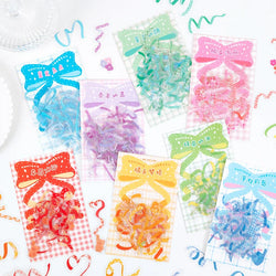 40Pcs/pack Heart Ribbon Series Stickers Hand Account Scrapbooking Decorative Sticker Korean DIY Material Stickers Stationery (ONLINE ORDER ONLY)