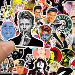 10/30/50/100pcs Cool Rock Band Music Singer Graffiti Stickers Luggage Guitar Skateboard Laptop Phone Bike Car Waterproof Sticker (Online Order Only)