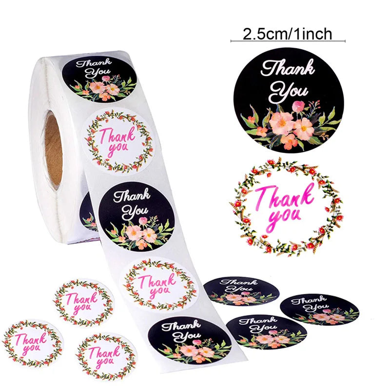 500 Labels Per Roll Thank You Sticker For Seal Label Scrapbooking Christmas Sticke Decoration Sticker Stationery Sticker (ONLINE ORDER ONLY)