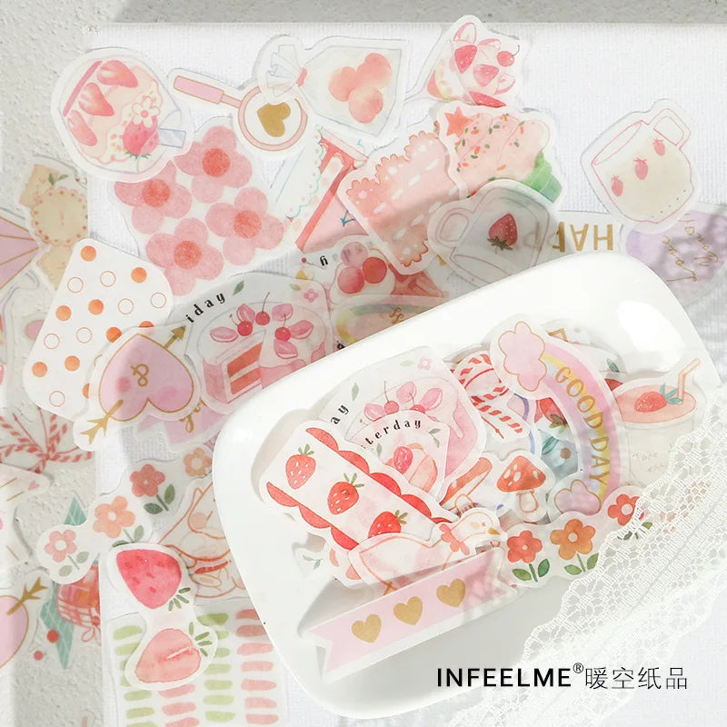 40Pcs/lot Sweet Life Series Stickers Scrapbooking Decorative Sticker DIY Diary Album Stick Label Escolar Cute Stationery Gift (Online Order Only)