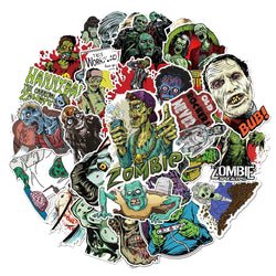 10/30/50PCS Horror Skull Zombie Stickers Skateboard DIY Guitar Laptop Motorcycle Car Cool Graffiti Terror Decal Sticker for Kids (Online Order Only)