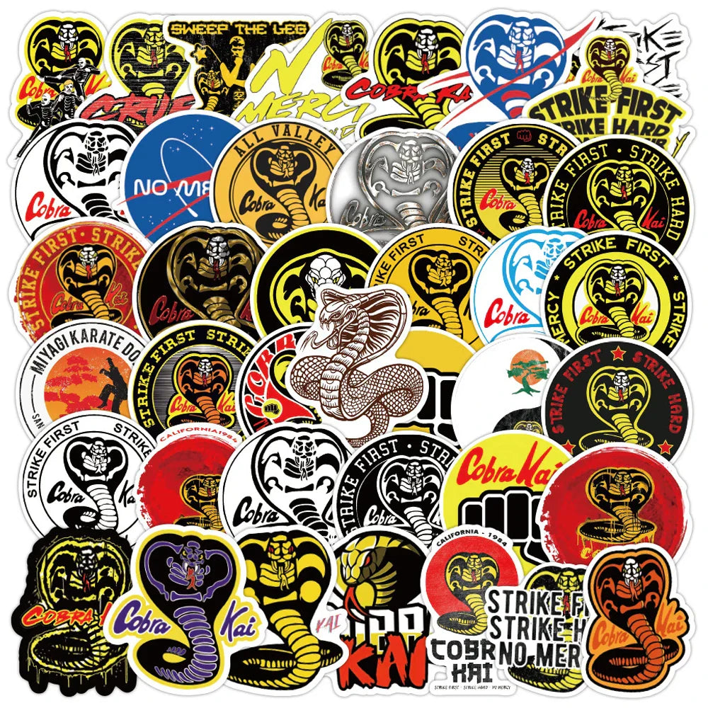 Cobra Kai Stickers Pack: TV Show Decals for Laptop, Luggage, Bike, Guitar (Online Order Only)