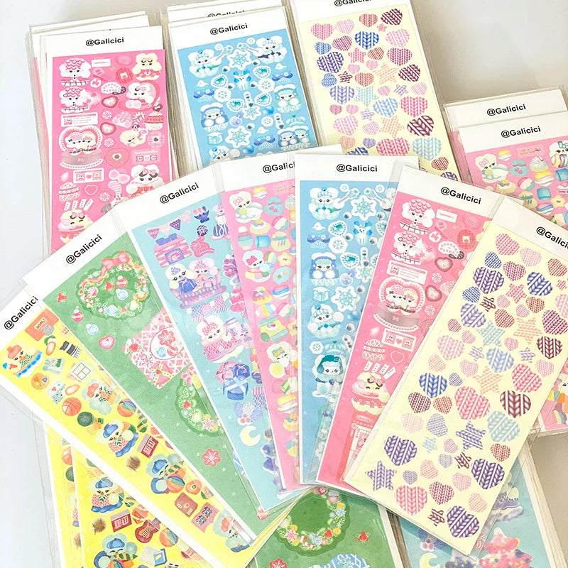 1pcs Kawaii Animals Laser Stickers Scrapbooking Decorative Cute Sticker Korean DIY Diary Album Stick Label School Stationery (Online Order Only)