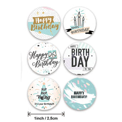 50-500pcs Round Happy Birthday Handmad Sticker Sealing Sticker Vintage DIY Gift Stickersdhesive Christmas Sticker Stationery (ONLINE ORDER ONLY)