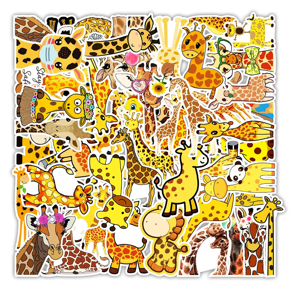Giraffe Stickers Pack: Laptop, Guitar, Luggage, Fridge, Skateboard, Waterproof Decals, Kids Toys (Online Order Only)