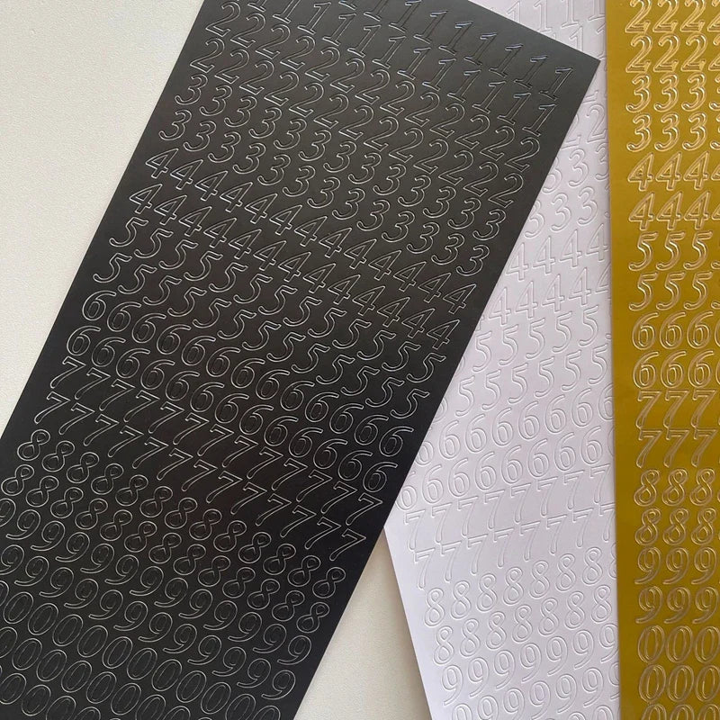 Stamping Gold Silver Number Stickers Korean Ins Hand Account Photo Album Creative DIY Deco Material Stickers Stationery (Online Order Only)