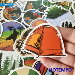 50pcs Travel Hiking Outdoor Surfing Wild Adventure Outside Camping Decal Stickers Pack for Phone Laptop Luggage Bike Car Sticker (ONLINE ORDER ONLY)