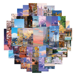 Street View Landscape Stickers: 10/30/55pcs Aesthetic Waterproof Decals for Phone, Laptop, Luggage, Guitar, Car (Online Order Only)