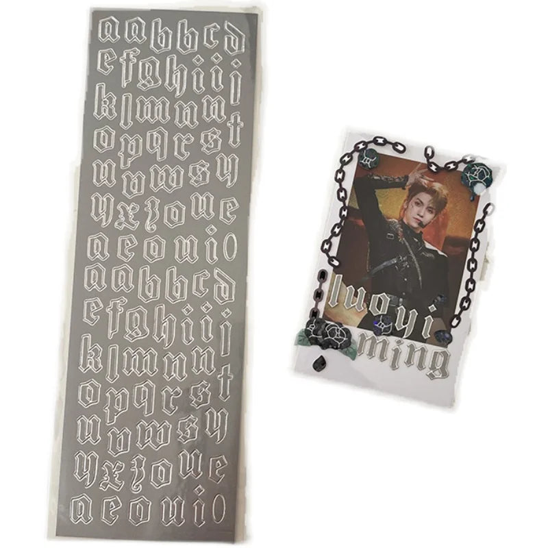 Stamping Gold Silver lrregular Letters Stickers Korea Ins Hand Account Photo Album DIY Deco Material Sticker Stationery (ONLINE ORDER ONLY)