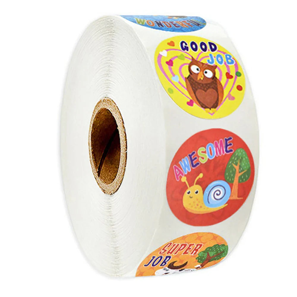100-500pcs Reward Motivational Stickers Cartoon Animal Kids Toy Circus Elephant Lion Monkey Dolphin Stickers For Children Gifts (Online Order Only)