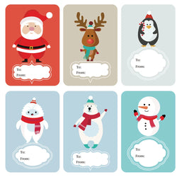 250pcs/roll 6 Christmas Gift Name Tags Designs Adhesive Present Seal Labels 2*3 Inch Christmas Decals Gift Package XMAS Stickers (ONLINE ORDER ONLY)
