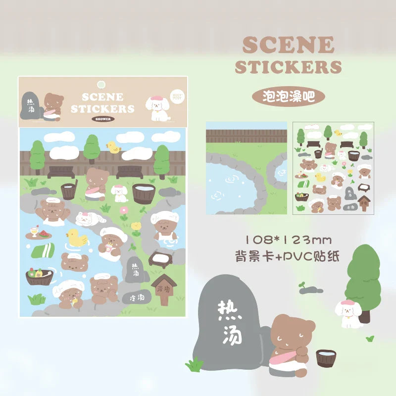 2Pcs Lovely Daily Series Stickers ins Hand Account Decoration Material Stickers Scrapbooking Stick Label Diary Album Stationery (ONLINE ORDER ONLY)