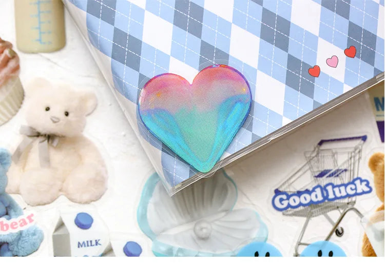 40Pcs/pack Cute Pink Girl Heart Stickers Scrapbooking Decorative Sticker Korean DIY Diary Album Stick Label Kawaii Stationery (ONLINE ORDER ONLY)