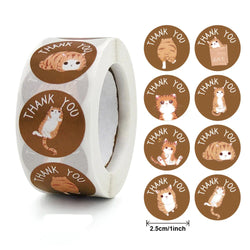 100-500pcs Cute Animal Thank You Stickers For Your Order Small Business Packaging,Birthday,Party Favors Merry Christmas,Wedding (ONLINE ORDER ONLY)