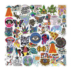 10/30/50pcs Cartoon Psychedelic Gothic Cool Stickers Aesthetic Art Graffiti Decals Skateboard Fridge Guitar DIY Sticker Kids Toy (ONLINE ORDER ONLY)