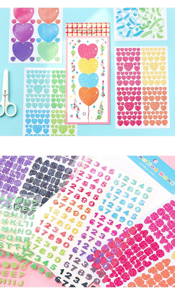 4 Sheets Color Collection Series Laser Sticker Ins Scrapbooking Decorative Sticker DIY Diary Album Stick Label Kawaii Stationery (ONLINE ORDER ONLY)