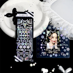 Bronzing PET Snowflake Ribbon Decoration Laser Stickers Shiny Dreamland Creative Scrapbook Handbook DIY Stationery Sticker (ONLINE ORDER ONLY)