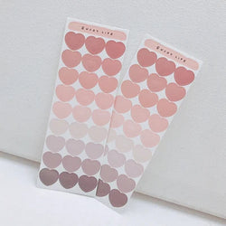 Cute Ins Gradient Love Heart Stickers Scrapbooking Decorative Sticker Korean DIY Diary Album Stick Label Kawaii Stationery (ONLINE ORDER ONLY)
