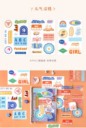 6 Sheets Enjoy Happy Time Series Stickers Scrapbooking Decorative Sticker Korean DIY Diary Album Stick Label Kawaii Stationery (ONLINE ORDER ONLY)