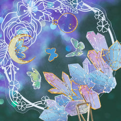 2Pcs Romantic Bronzing Silver Sticker Moonlight Scrapbooking Decorative Stickers Craft Photo Album DIY Aesthetics Stick Label (ONLINE ORDER ONLY)