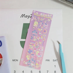 Cute ins Bear Rabbit Laser Sticker Scrapbooking Decorative Sticker Korean Hand Account DIY Diary Album Stick Label Stationery (Online Order Only)