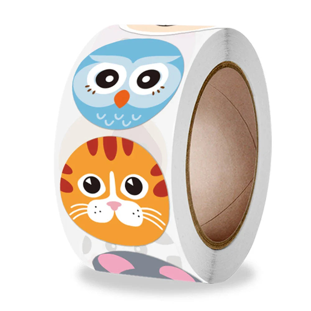 100-500PCS Cartoon Animal Children Sticker Label Thank You Cute Toy Game Sticker DIY Gift Sealing Label Decoration Supplies (Online Order Only)