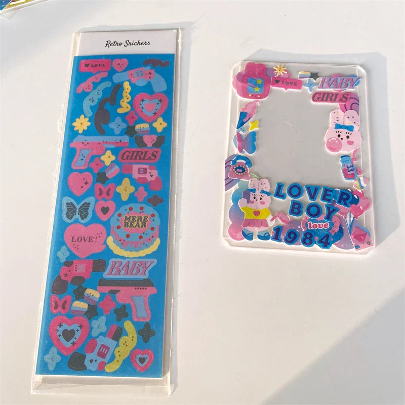 Cute Rabbit Laser Sticker Letters Decorative Stickers Idol Card Making Scrapbooking Journal Photo Album Stick Label Stationery (Online Order Only)