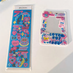 Cute Rabbit Laser Sticker Letters Decorative Stickers Idol Card Making Scrapbooking Journal Photo Album Stick Label Stationery (Online Order Only)