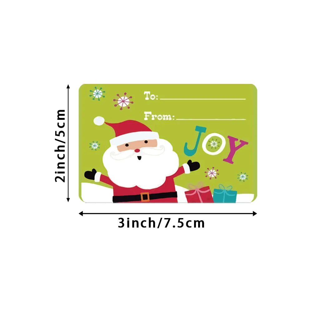 250pcs/roll 6 Christmas Gift Name Tags Designs Adhesive Present Seal Labels 2*3 Inch Christmas Decals Gift Package XMAS Stickers (ONLINE ORDER ONLY)