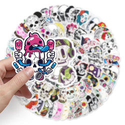 10/30/50/100PCS Horror Skull Zombie Waterproof Skateboard Fridge Bike Laptop Motorcycle Luggage Car Cool Graffiti Decal Sticker (ONLINE ORDER ONLY)