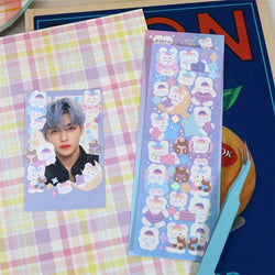 Korean Cute Animals Laser Stickers Photo Frame Decoration Idol Card Scrapbook Sticker Diary DIY Planner Stationery Stick Label (Online Order Only)