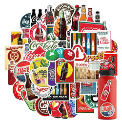 10/30/50Pcs Retro Cartoon Cola Bottle Stickers For Fans Laptop Graffiti Suitcase Waterproof Decoration Toy Decal (ONLINE ORDER ONLY)