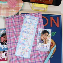 Korean Cute Animals Laser Stickers Photo Frame Decoration Idol Card Scrapbook Sticker Diary DIY Planner Stationery Stick Label (Online Order Only)