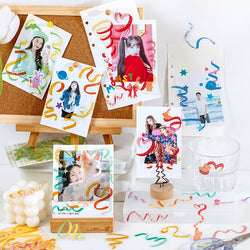 40Pcs/pack Heart Ribbon Series Stickers Hand Account Scrapbooking Decorative Sticker Korean DIY Material Stickers Stationery (ONLINE ORDER ONLY)