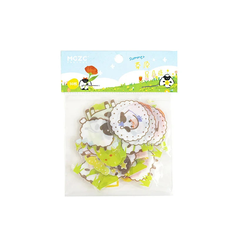 30Pcs/lot Flower Small World Series Stickers Scrapbooking Decorative Sticker DIY Diary Album Stick Label Kawaii Stationery (ONLINE ORDER ONLY)