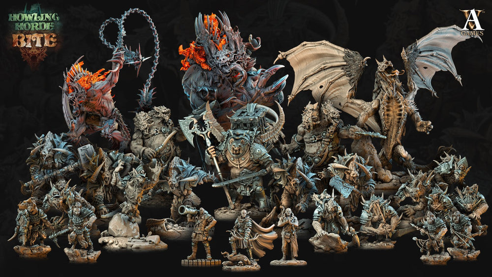 3D Printed Archvillain Games Howling Horde - Gnoll Brutes 28mm 32mm D&D (Online Only)