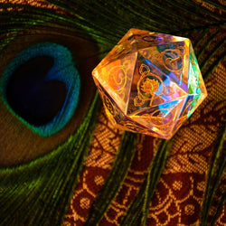 Hindi Prismatic Glass 30mm d20 - Dice Around the World Collection (ONLINE ORDER ONLY)