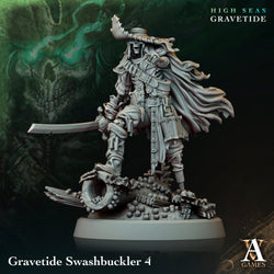 3D Printed Archvillain Games High Seas - Gravetide Gravetide Swashbuckler 28 32mm D&D (Online Only)
