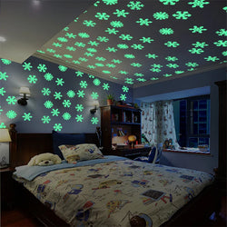 50 Luminous Glow-in-Dark Snowflake Wall Stickers for Kids Room Christmas Decor (Online Order Only)