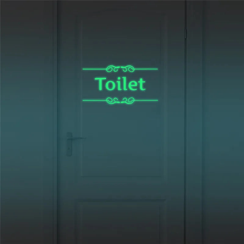 Glow In The Dark Toilet Wall Stickers Vinyl Decals Bathroom Decor (ONLINE ORDER ONLY)