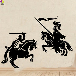Knight Warrior Wall Sticker Dragon Slayer Horse Soldier Army Decal Vinyl Decor (ONLINE ORDER ONLY)