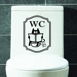 Cute Cat Toilet Wall Stickers Removable Vinyl Decal Mural Door Decorations (Online Order Only)