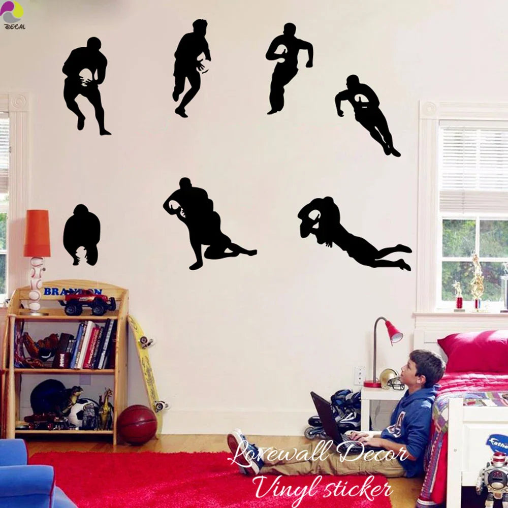 Rugby Player Wall Sticker Kids Room Nursery Decor Vinyl Decal (ONLINE ORDER ONLY)