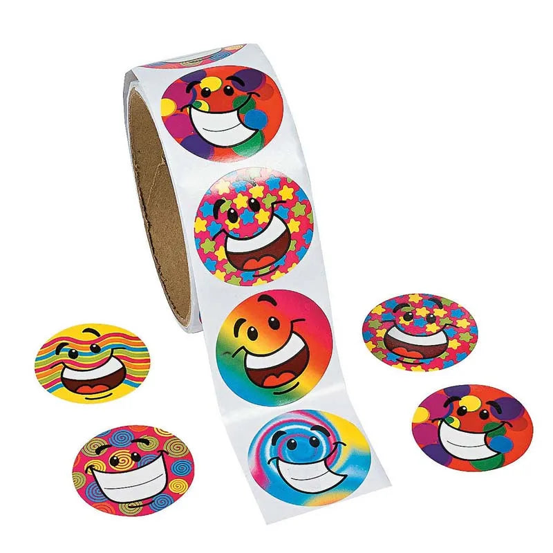 100pcs/1 roll reward stickers roll kids sticker scrapbooking star 3D cartoon characters funny Toys for Children (ONLINE ORDER ONLY)