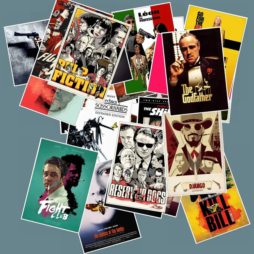 25pcs Classic Movie stickers For Luggage Laptop Art Painting Kill Bill Pulp Fiction Poster Stickers waterproof skateboard toy (Online Order Only)