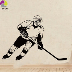 Hockey Player Wall Sticker Vinyl Decal for Kids Room Decor (Online Order Only)