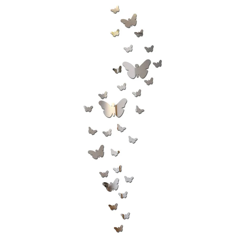 3D Mirror Butterfly Wall Stickers Set - Home & Wedding Decor (Online Order Only)