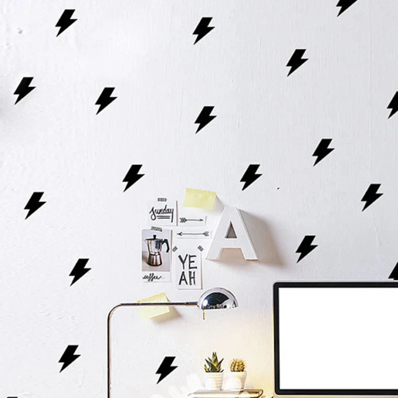 Tiny lightnings pattern wall decal ,Mini Lightning Decal Sticker kids baby room decor , 35 pcs per set (ONLINE ORDER ONLY)