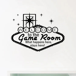 Welcome To The Game Room Decor Casino Wall Art Decals Gambling Vinyl Sticker Modern Home Gamble Poster Mural Wall Art Decoration (Online Order Only)